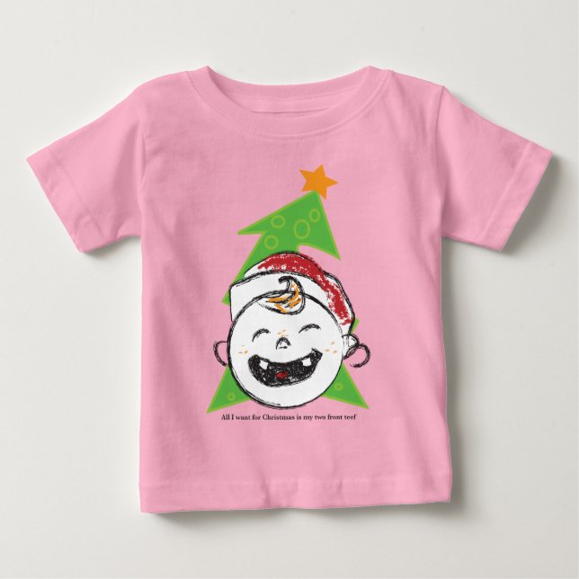 Two Front Teef Christmas Baby T-Shirt (Front)