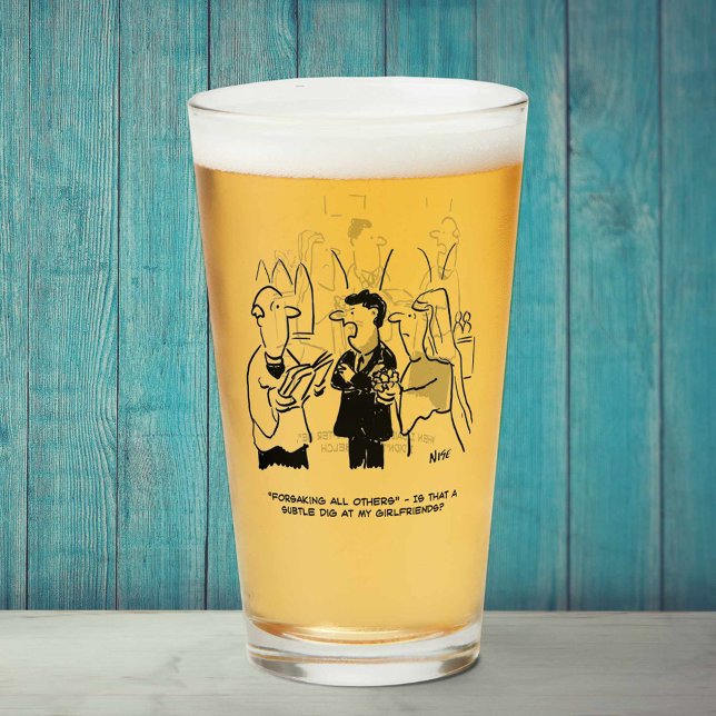 Two Funny Wedding & Marriage Cartoons on a Glass (Creator Uploaded)