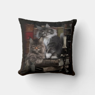 Two furry Maine Coon kittens Cushion