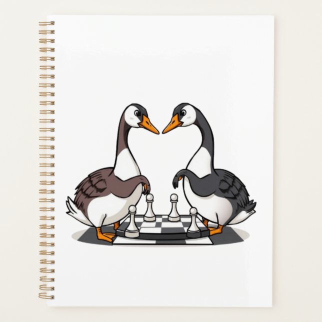 Two Geese Playing Chess Planner (Front)