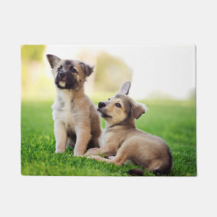 Two German Shepherd Puppies Doormat