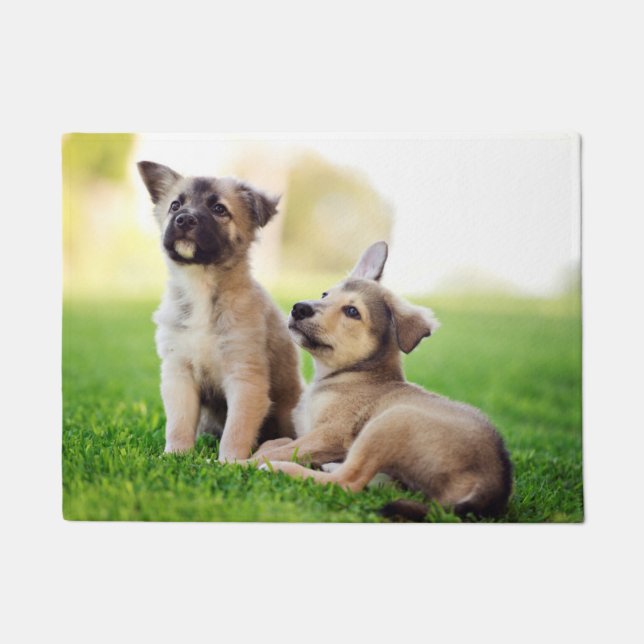 Two German Shepherd Puppies Doormat (Front)