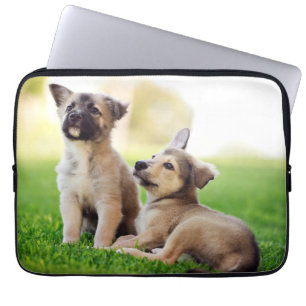 Two German Shepherd Puppies Laptop Sleeve