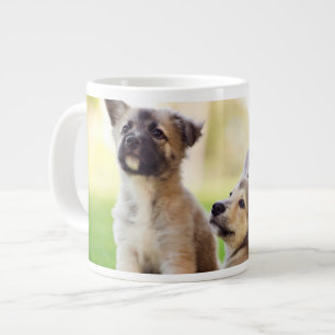 Two German Shepherd Puppies Large Coffee Mug
