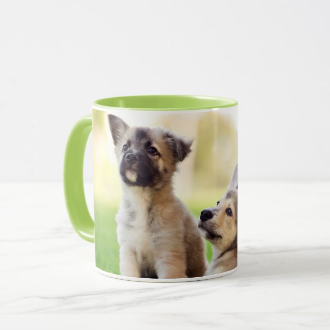 Two German Shepherd Puppies Mug (Front Left)