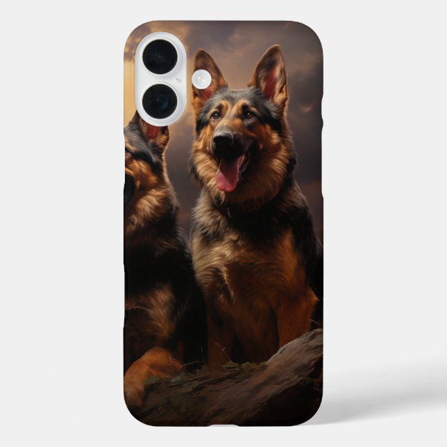 Two German Shepherds at Dusk Case-Mate iPhone Case (Back)