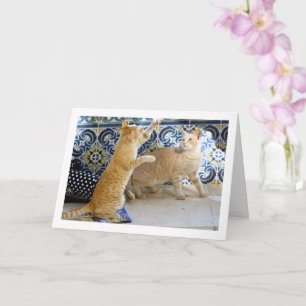 Two Ginger Cats Playing Card