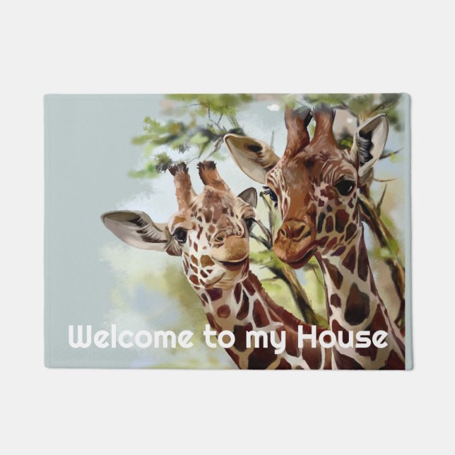 Two giraffes doormat (Front)