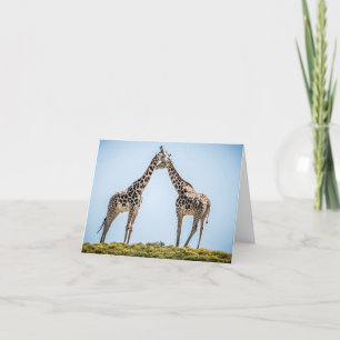 Two Giraffes Hugs & Kisses Personalised Card