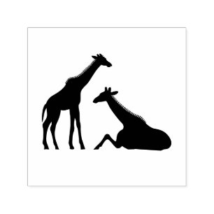 Two Giraffes Silhouette #1 Image Only No Text Self-inking Stamp