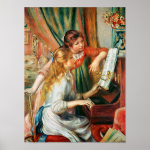 Two Girls at the Piano by Renoir Poster