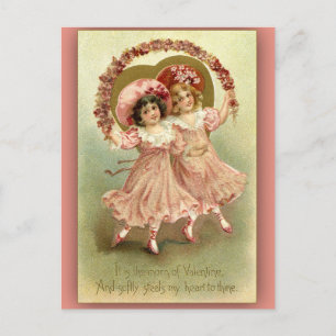 Two Girls Dancing Valentine Card