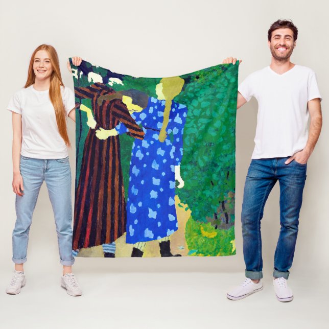 Two Girls, Edouard Vuillard Fleece Blanket (In Situ)