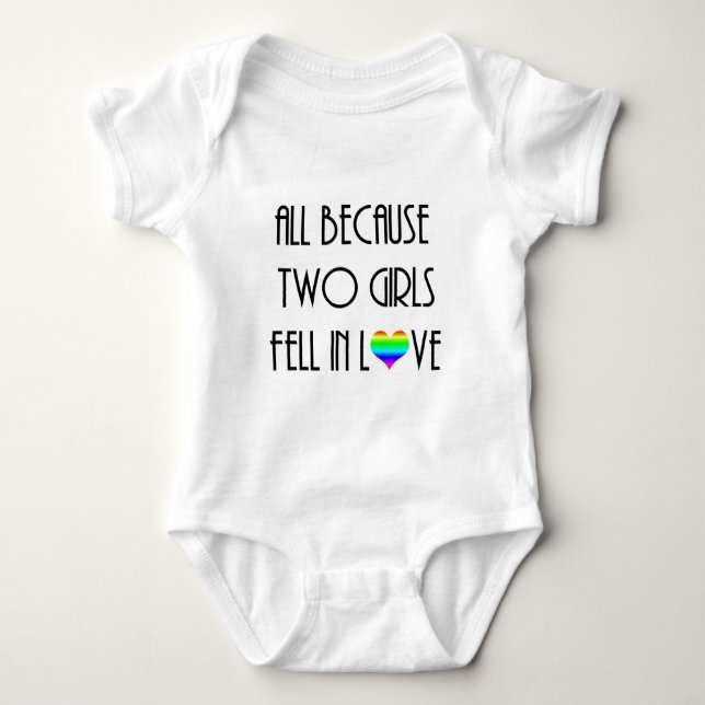 Two Girls Fell In love Baby Bodysuit (Front)