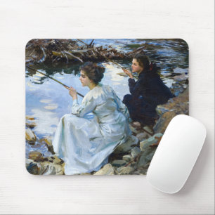 Two Girls Fishing, 1912 by John Singer Sargent Mouse Pad