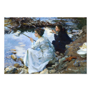 Two Girls Fishing, 1912 by John Singer Sargent Photo Print