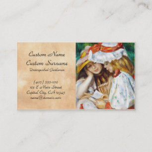 Two Girls Reading Pierre Auguste Renoir painting Business Card