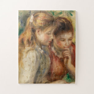 Two Girls Reading - Renoir Impressionist Painting Jigsaw Puzzle