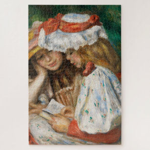 Two Girls Reading - Renoir Impressionist Painting Jigsaw Puzzle