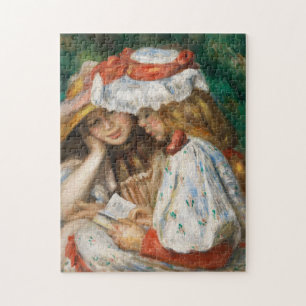 Two Girls Reading - Renoir Impressionist Painting Jigsaw Puzzle
