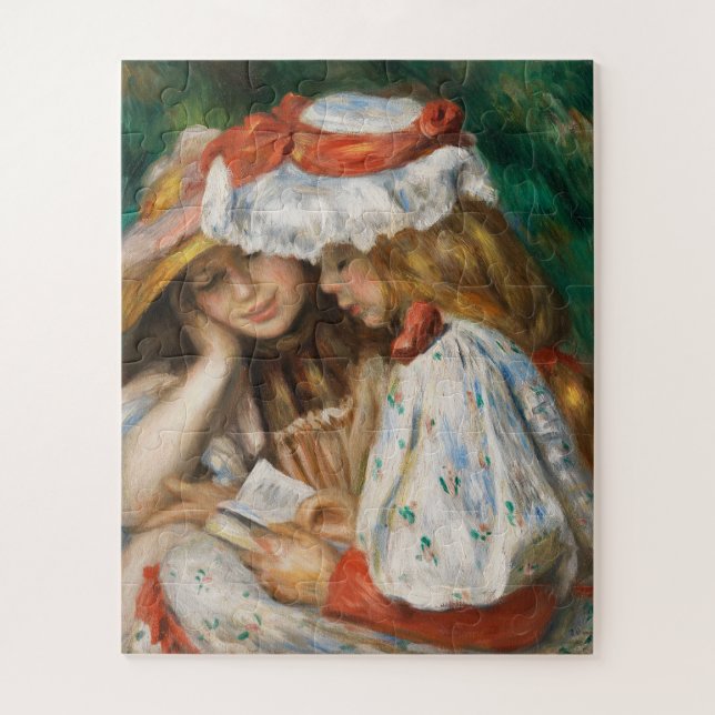 Two Girls Reading - Renoir Impressionist Painting Jigsaw Puzzle (Vertical)