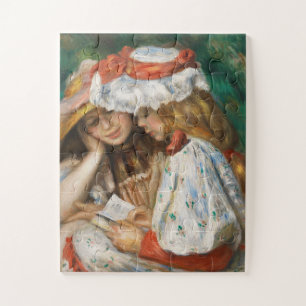 Two Girls Reading - Renoir Impressionist Painting Jigsaw Puzzle
