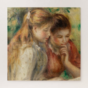 Two Girls Reading - Renoir Impressionist Painting Jigsaw Puzzle