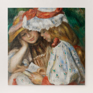 Two Girls Reading - Renoir Impressionist Painting Jigsaw Puzzle