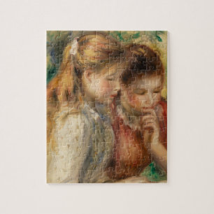 Two Girls Reading - Renoir Impressionist Painting Jigsaw Puzzle