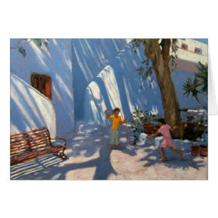 Two girls skipping Mykonos