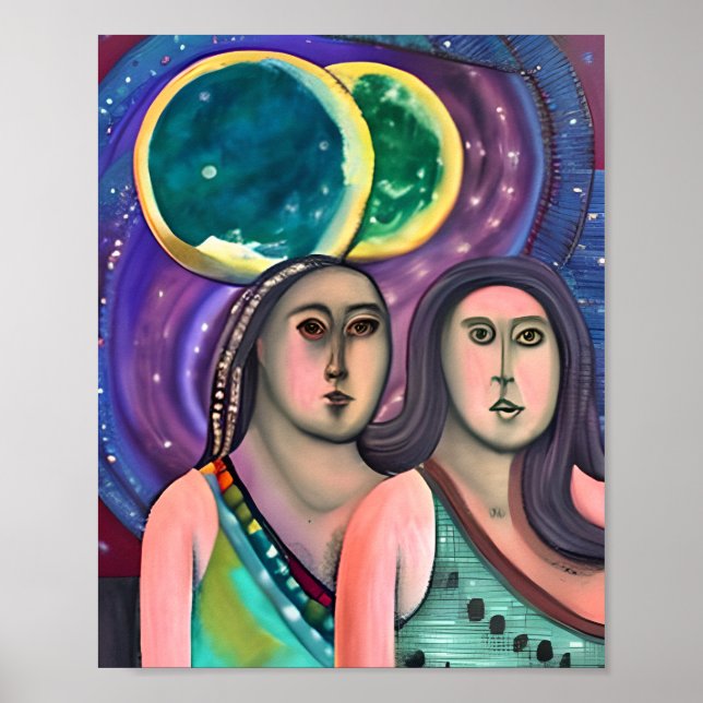 Two Girls Under the Moons Poster (Front)