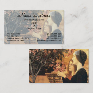 Two Girls with an Oleander by Gustav Klimt Business Card