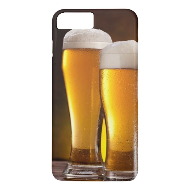 Two glasses of beers on a wooden table Case-Mate iPhone case (Back)