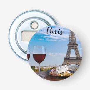 Two glasses of wine in cafe in Paris Bottle Opener