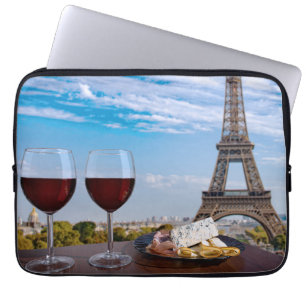 Two glasses of wine in cafe in Paris Laptop Sleeve