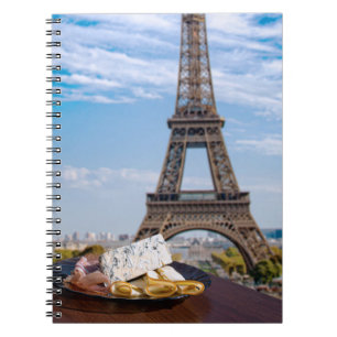 Two glasses of wine in cafe in Paris Notebook