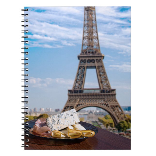 Two glasses of wine in cafe in Paris Notebook (Front)