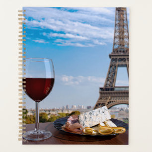 Two glasses of wine in cafe in Paris Planner