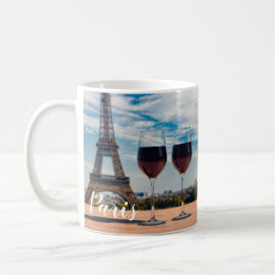 Two glasses of wine with Eiffel tower Coffee Mug