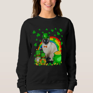 Two Gnomes And Siamese Wearing Patrick's Day Hat S Sweatshirt