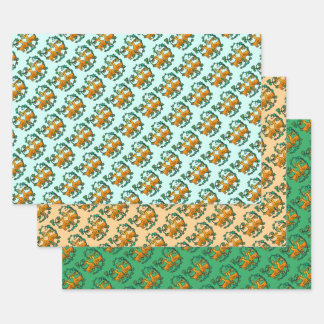 Two Goats and Leaves Wrapping Paper Sheet