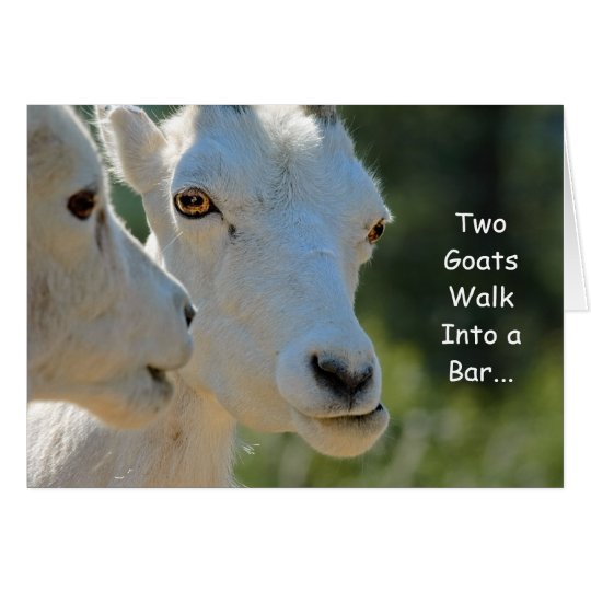 Two Goats Walk Into a Bar Birthday Card