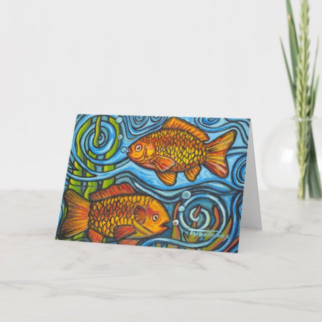 Two Gold Fish Card (Front)