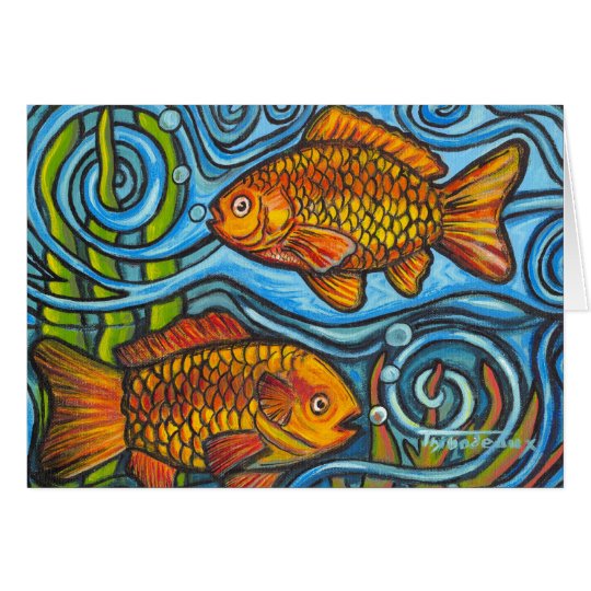 Two Gold Fish Card
