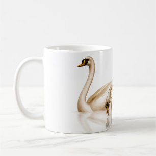 Two Golden Bronz Swans Coffee Mug
