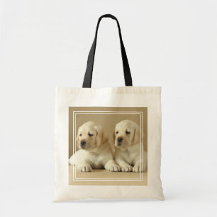 Two Golden Labrador Puppies Tote Bag