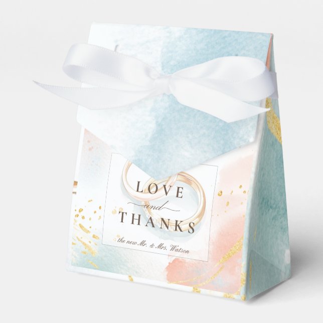 Two Golden wedding Rings  Favour Box (Front Side)