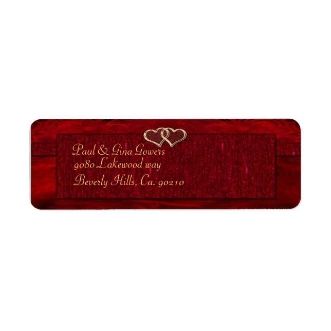 Two Golden Wedding Rings Return Address Label (Front)