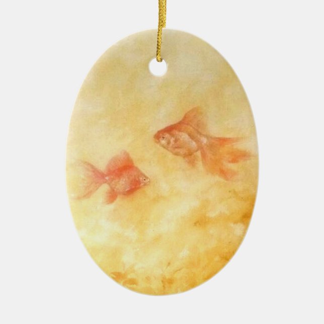 Two Goldfish Ceramic Tree Decoration (Front)