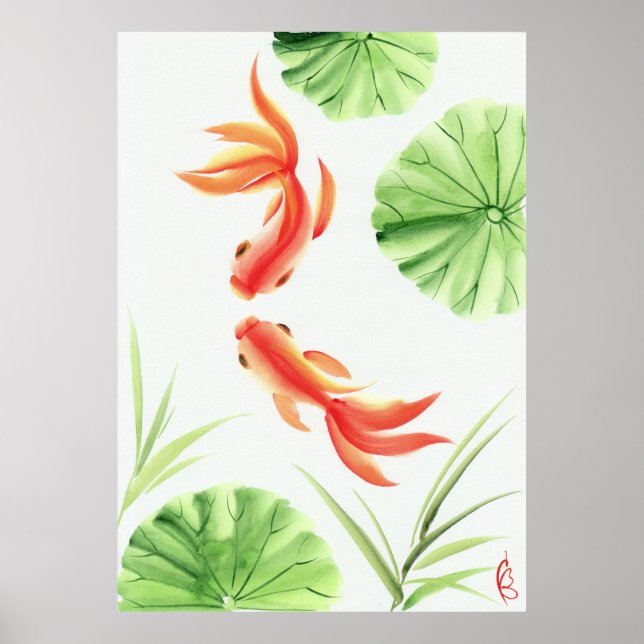 Two goldfishes poster (Front)